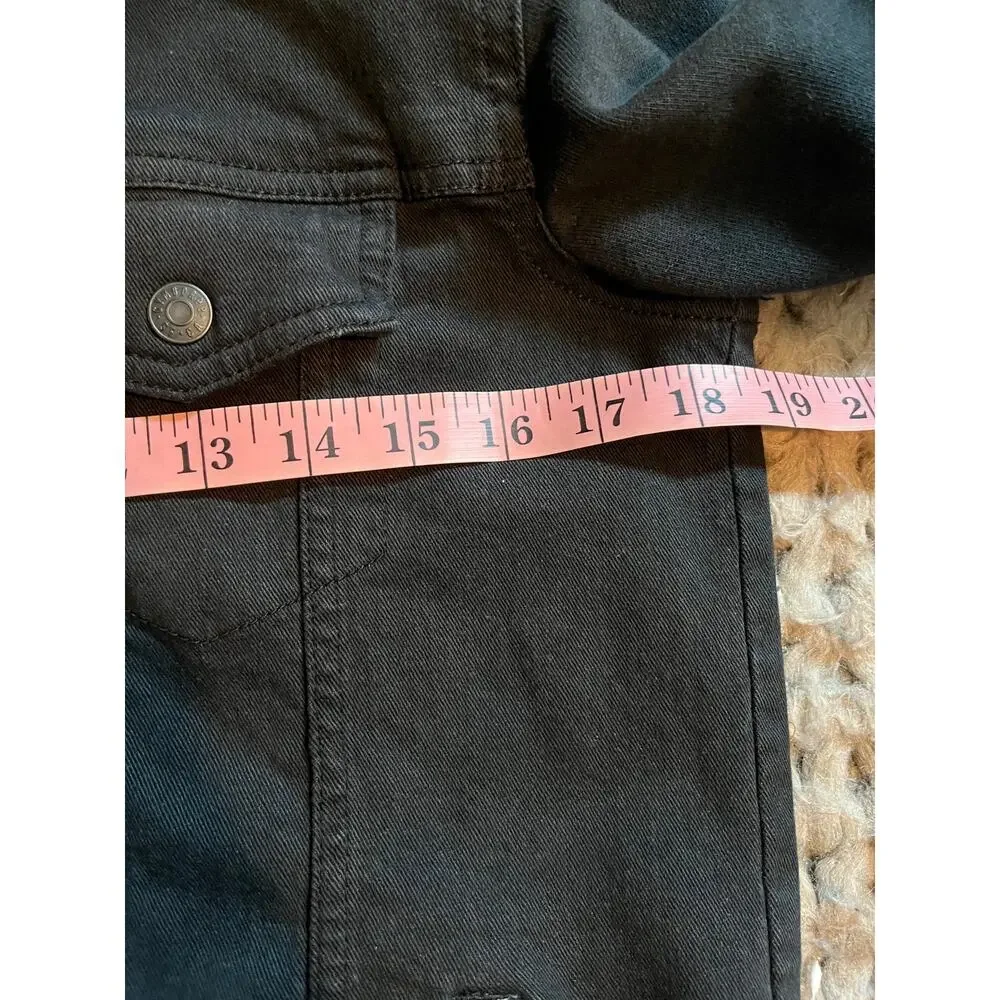 Gymboree kids jean jacket with hood black size large